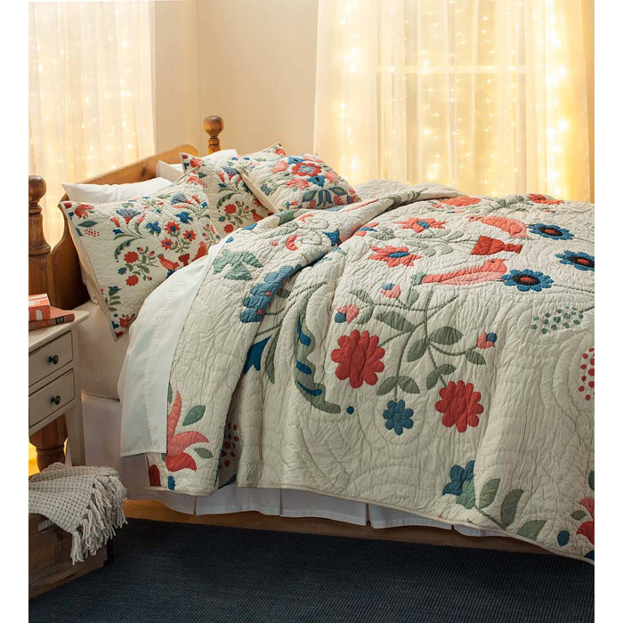 Plow & Hearth Ansley 100 Cotton Percale Quilt Set & Reviews Wayfair